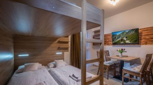 Family studio with kitchenette and bunk bed 