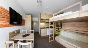 Family studio with kitchenette and bunk bed 