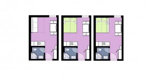 Family studio with kitchenette and bunk bed 